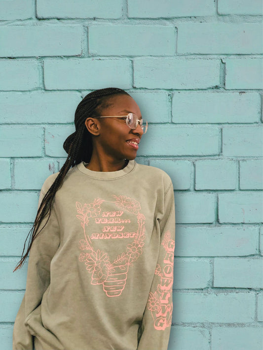 New Year New Mindset Crewneck - Sage