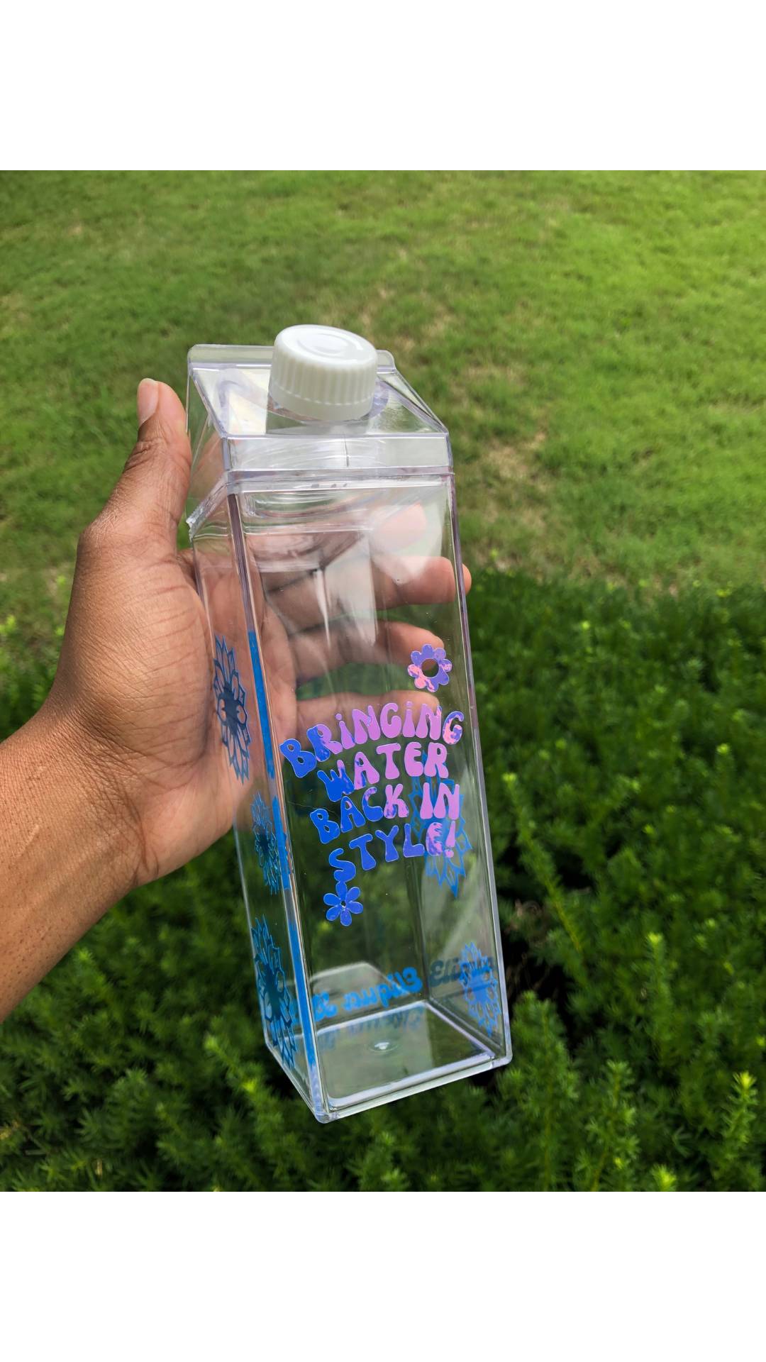 BWBIS Acrylic Milk Carton Water Bottle-16oz