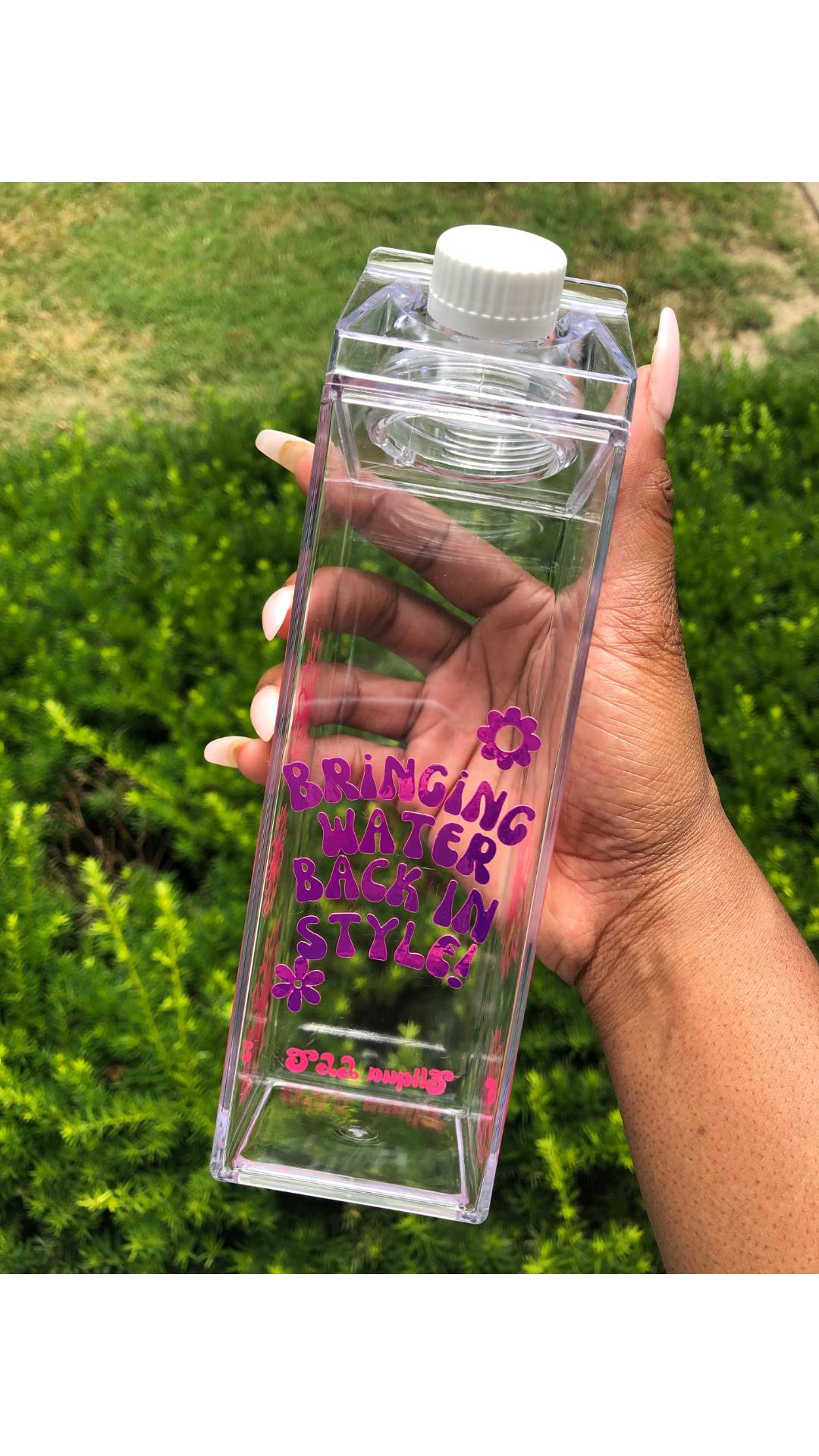 BWBIS Acrylic Milk Carton Water Bottle-16oz