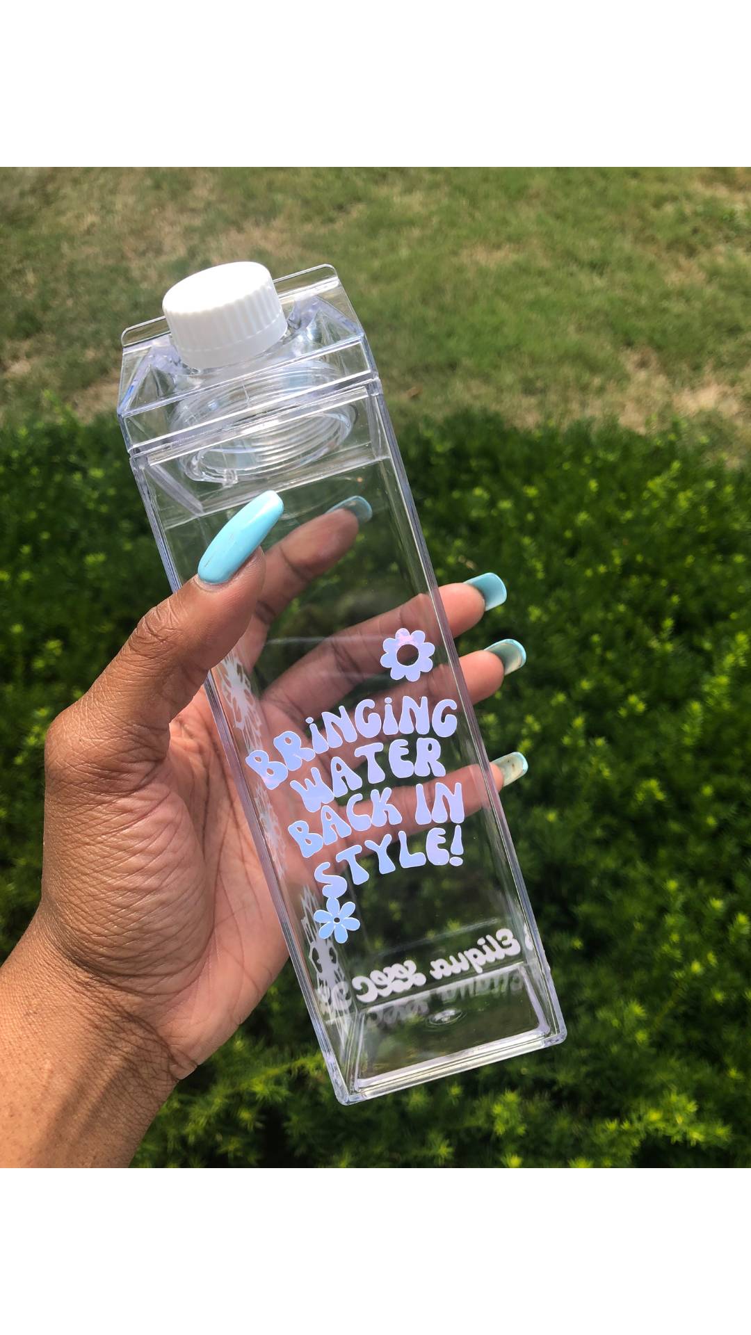 BWBIS Acrylic Milk Carton Water Bottle-16oz